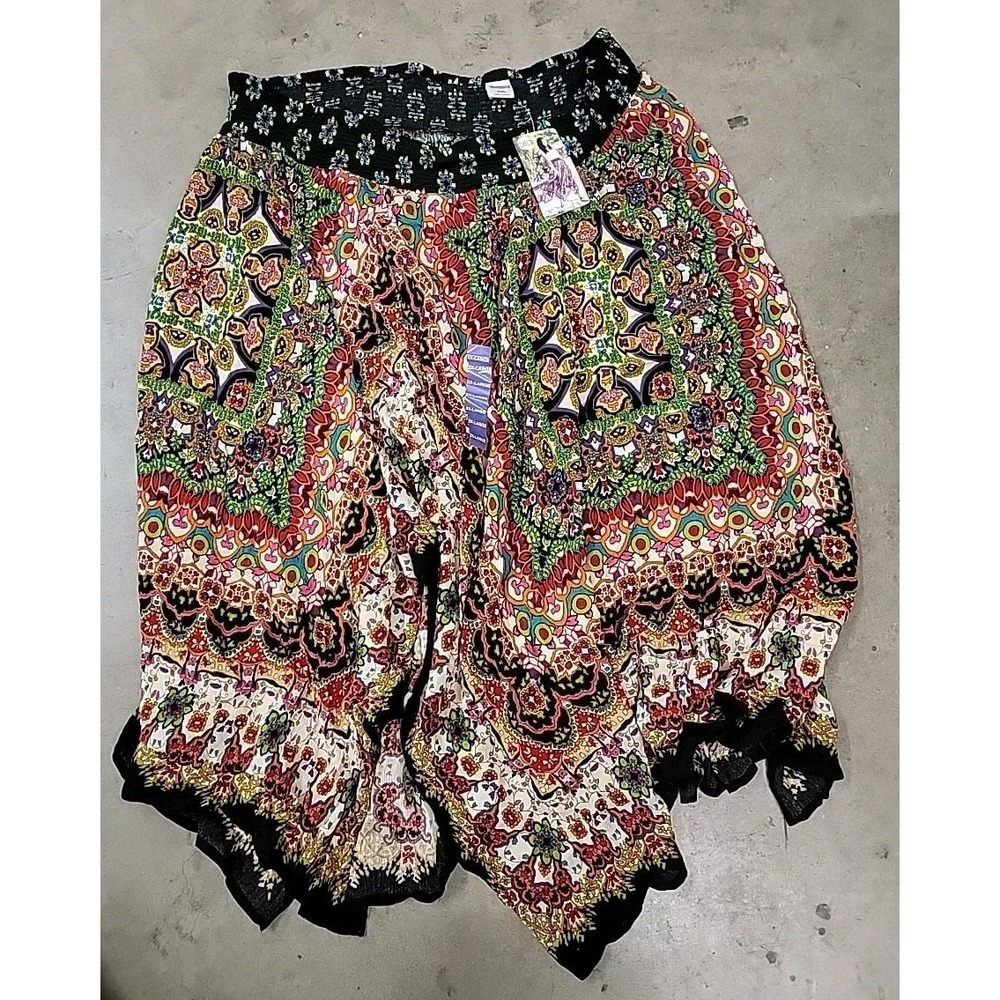 Bila Women's Hankerchief‎ Skirt Black XXL